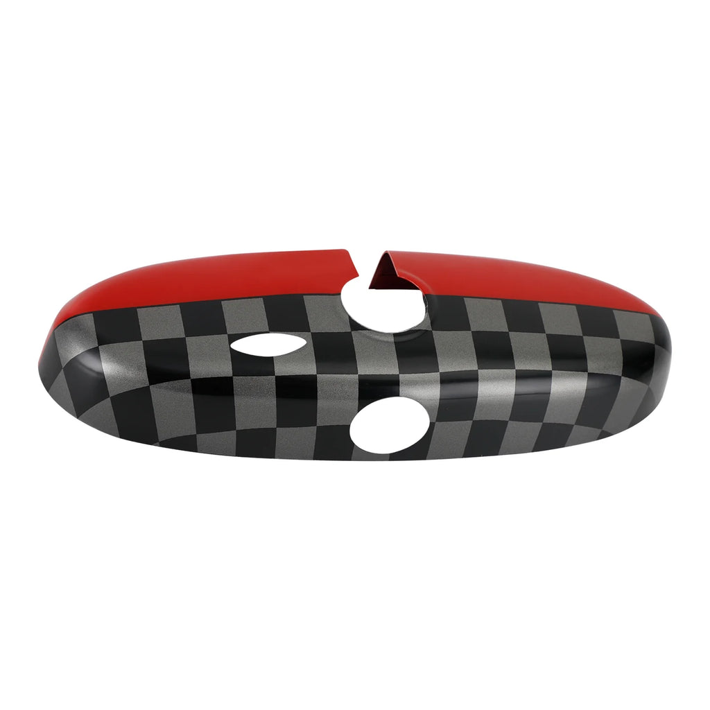 Black/Grey Checkered Rear View Mirror Cover F40867