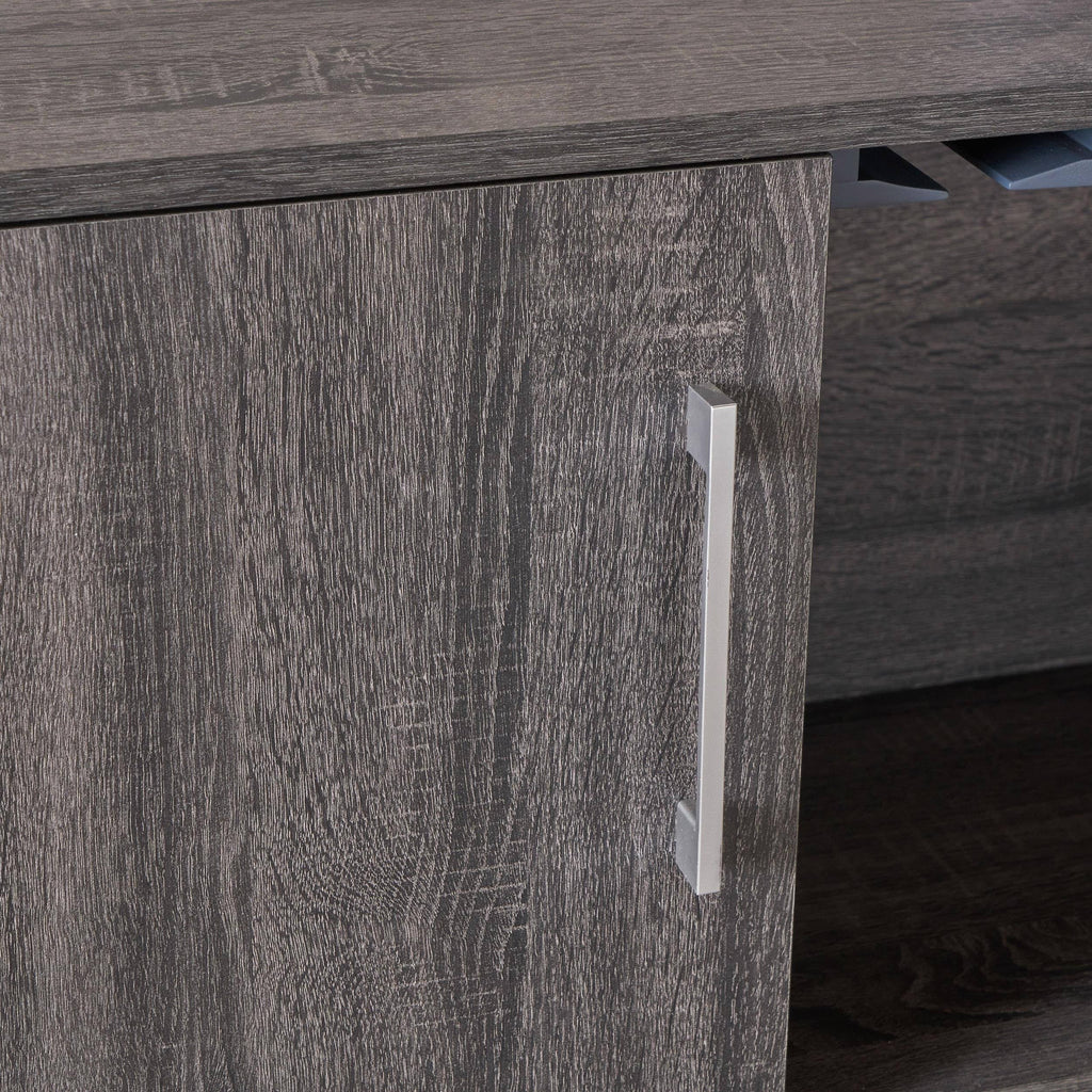 Sonoma Gray Oak and Black Finish Bar Cabinet I260
