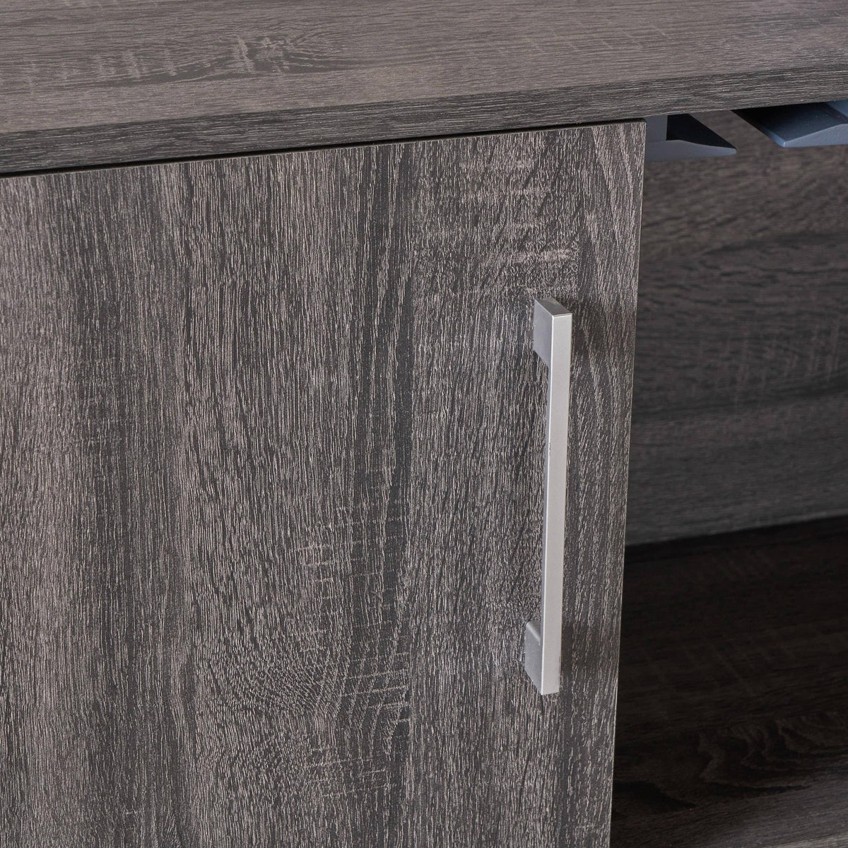 Sonoma Gray Oak and Black Finish Bar Cabinet I260