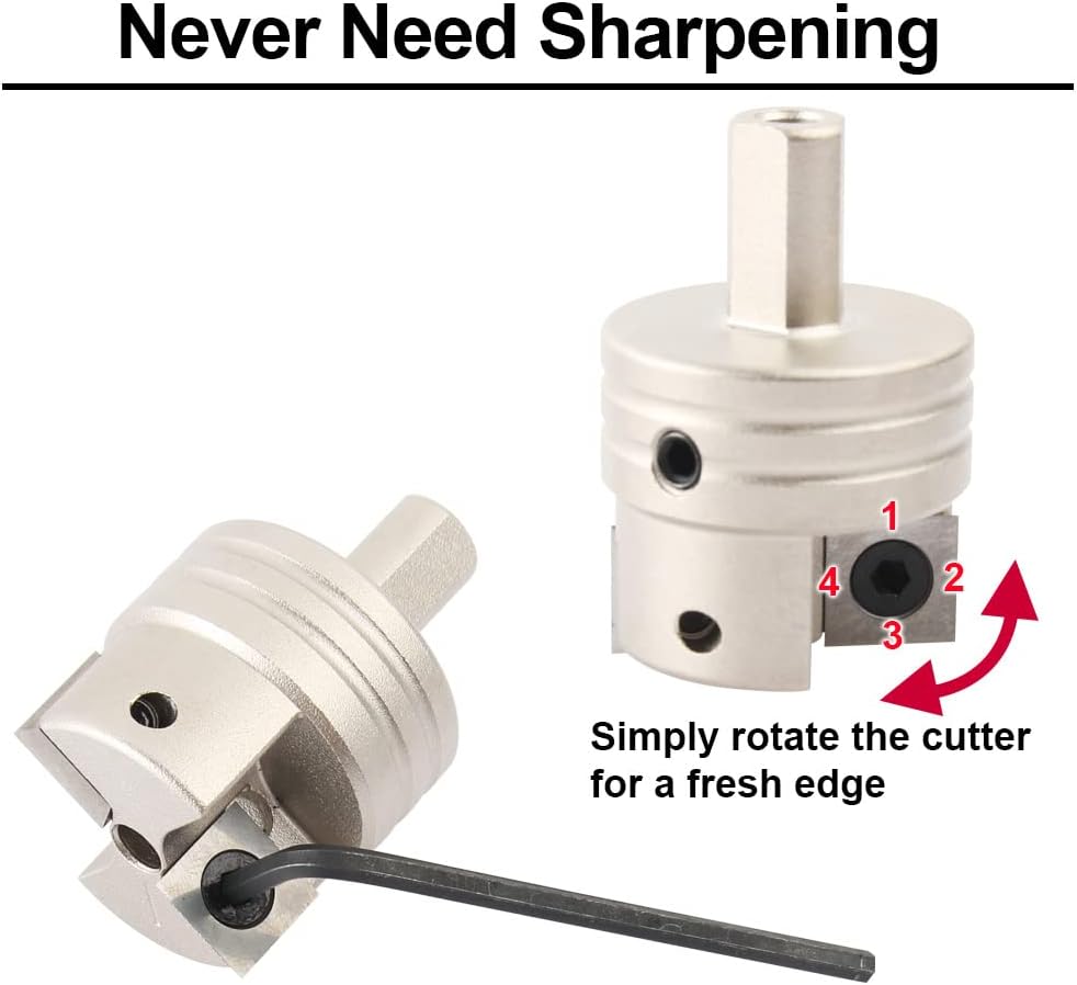 Pen Barrel Trimmer Kits with No-Sharpening Cutting Head, 7mm, 27/64", 10mm Pen Mill Pilot Cutter Shafts, Pack of 2 I549931