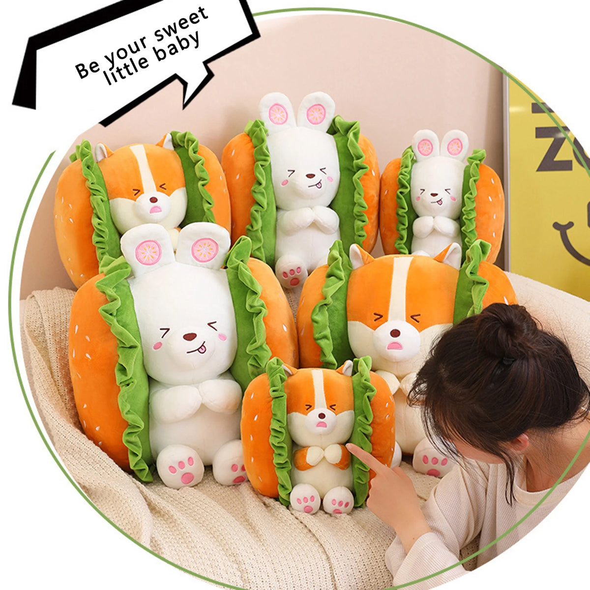 Fuzzy Hamburger Plush Toy J344797