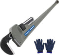 48-inch Aluminum Pipe Wrench, 8-inch Adjustable Jaw Capacity, Grey X78660