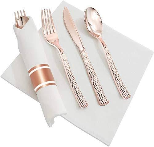 Rose Gold Silverware Disposable Flatware G67787
