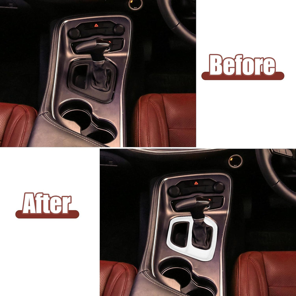 White Gear Shift Panel Cover Trim for Dodge Challenger I2379