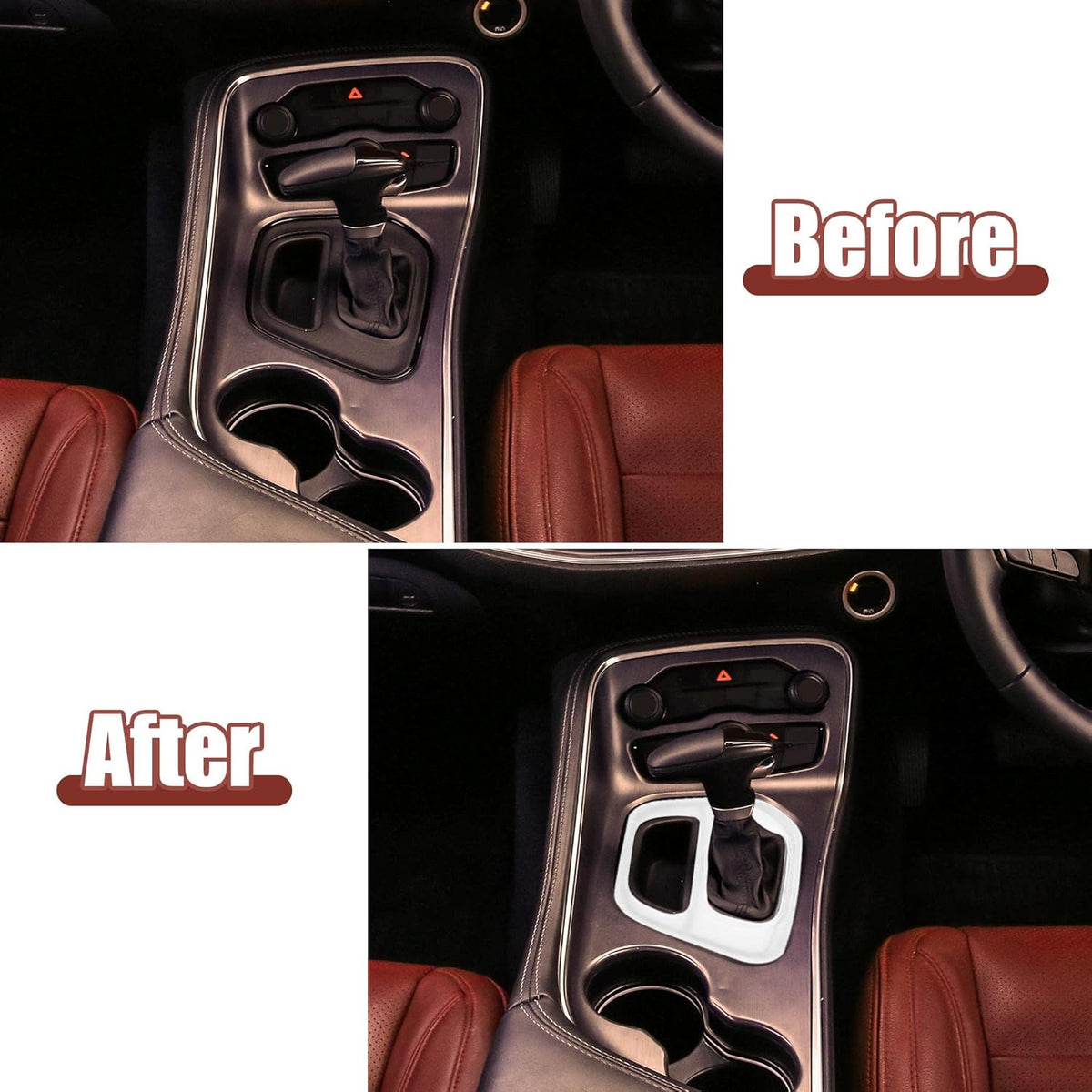 White Gear Shift Panel Cover Trim for Dodge Challenger I2379