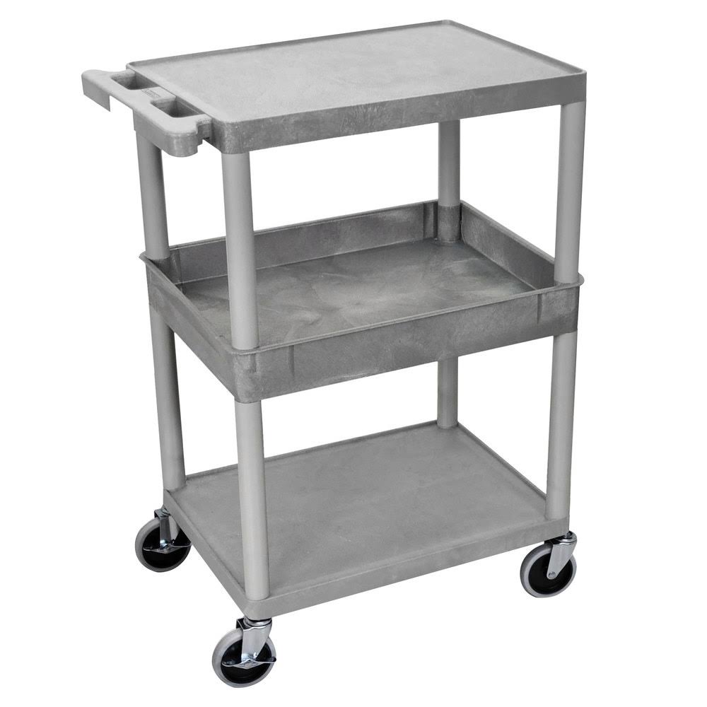 Gray Flat Top/Bottom & Tub Middle Shelf Cart H827