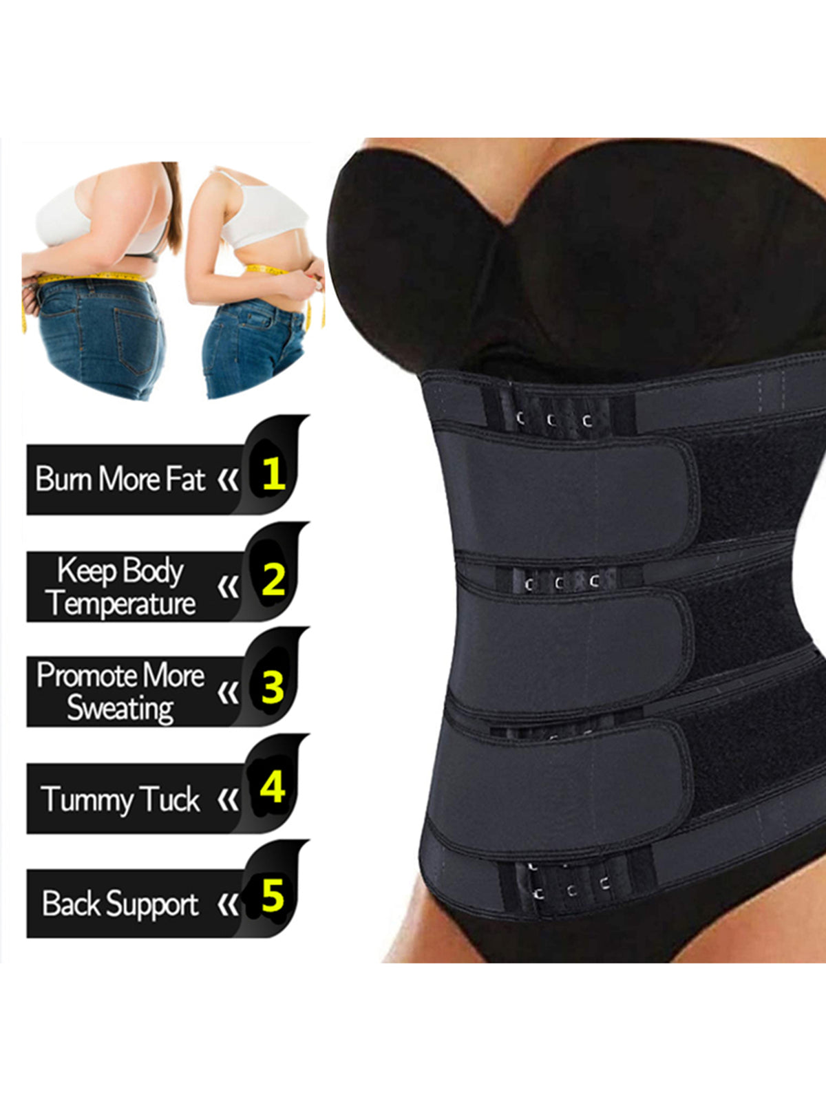 Neoprene Waist Trainer Corset with Adjustable Belt B169165