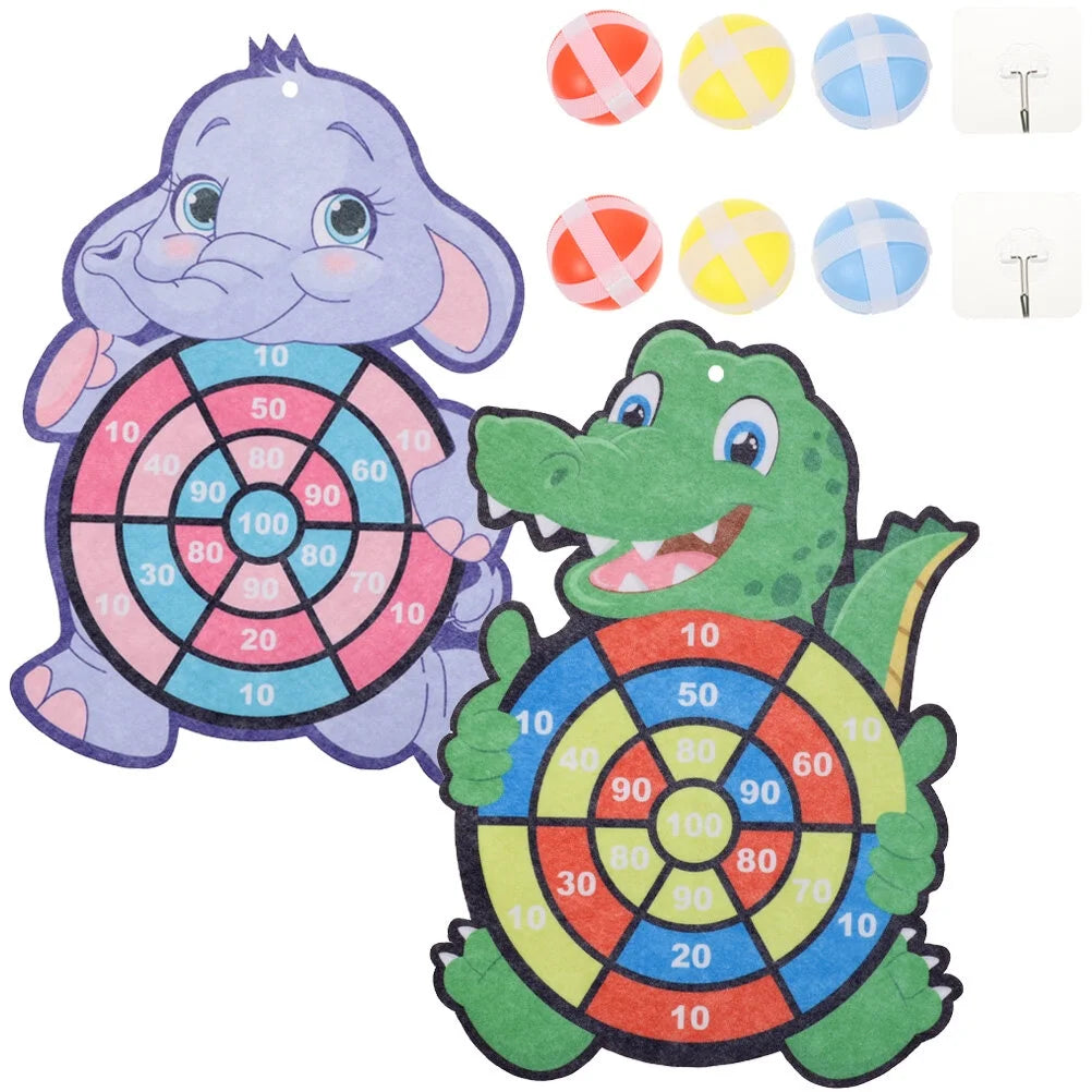 2 Sets Kids Dart Board Game Sticky Balls Cartoon B473137