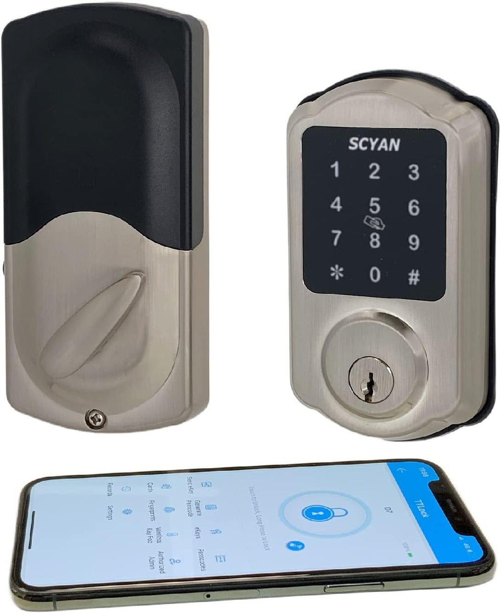 Aged Bronze Smart Deadbolt Lock with Touchscreen Keypad D2946
