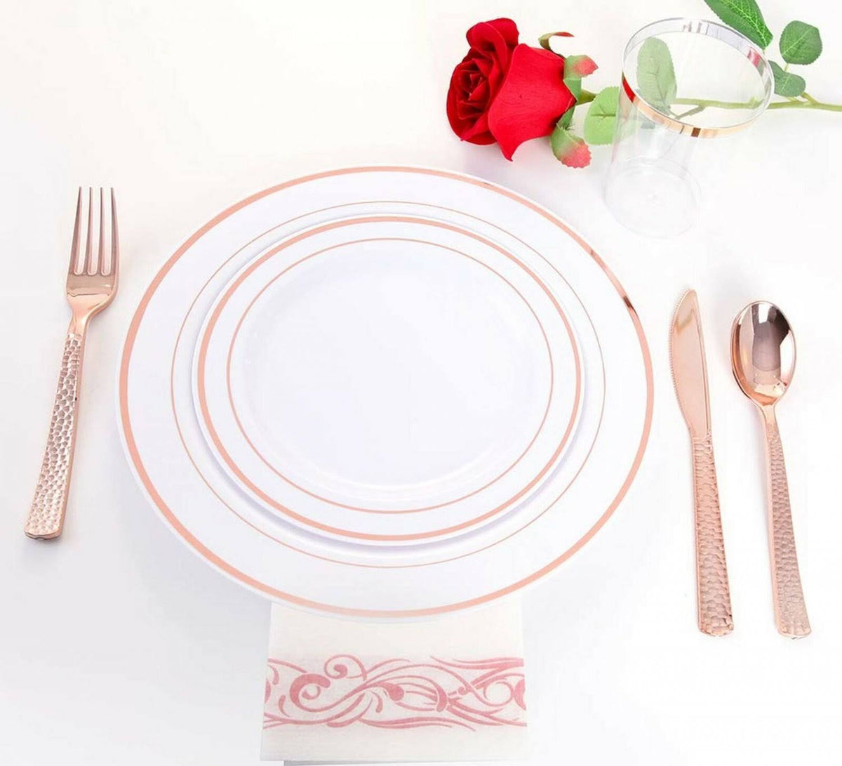 Rose Gold Silverware Disposable Flatware G67787