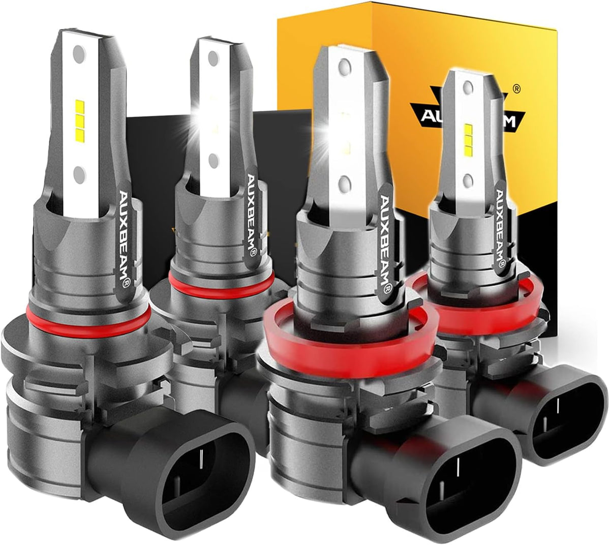 9005 H11 Combo LED Bulbs, 6500K Cool White, Pack of 4 V640