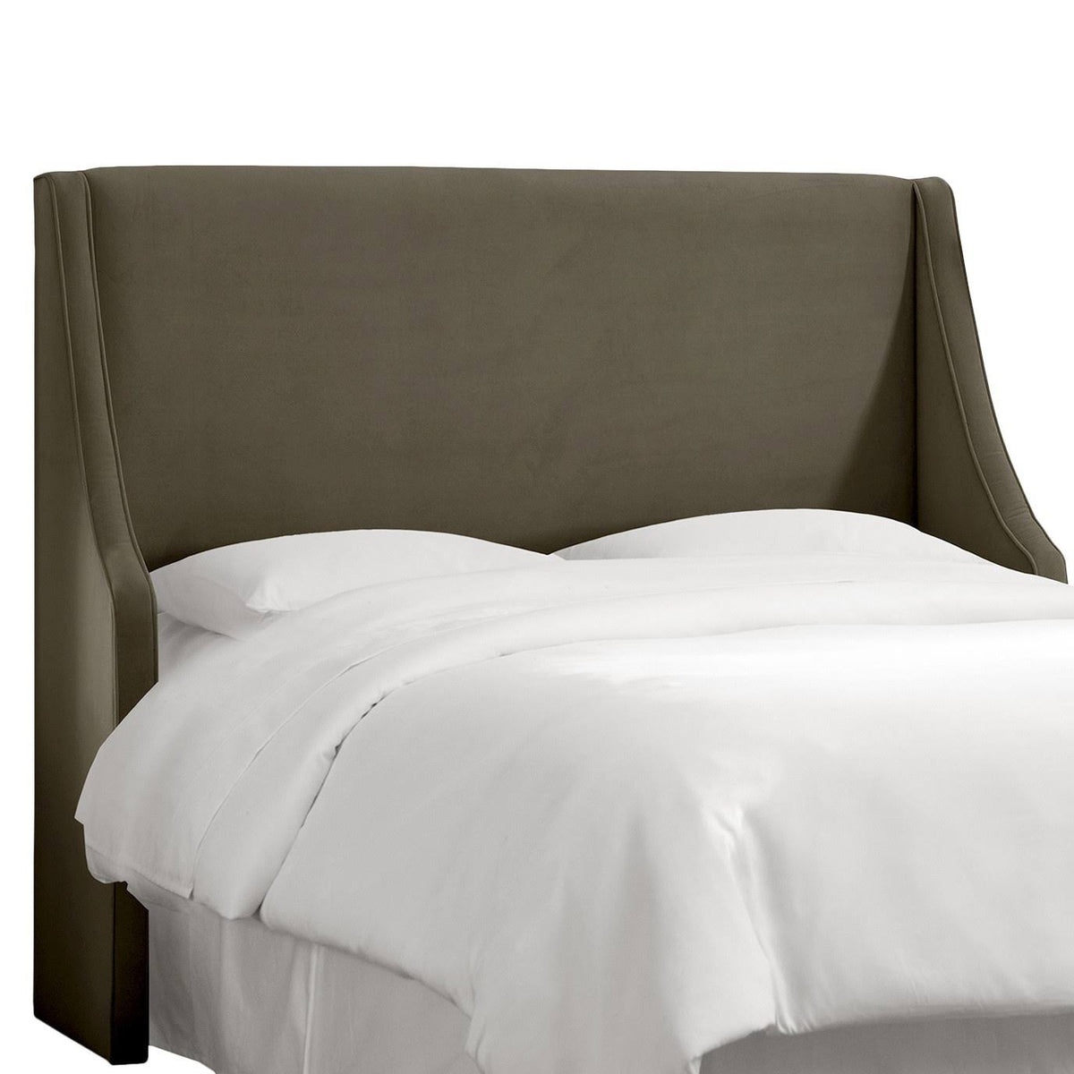 California King Velvet Wingback Headboard E22986