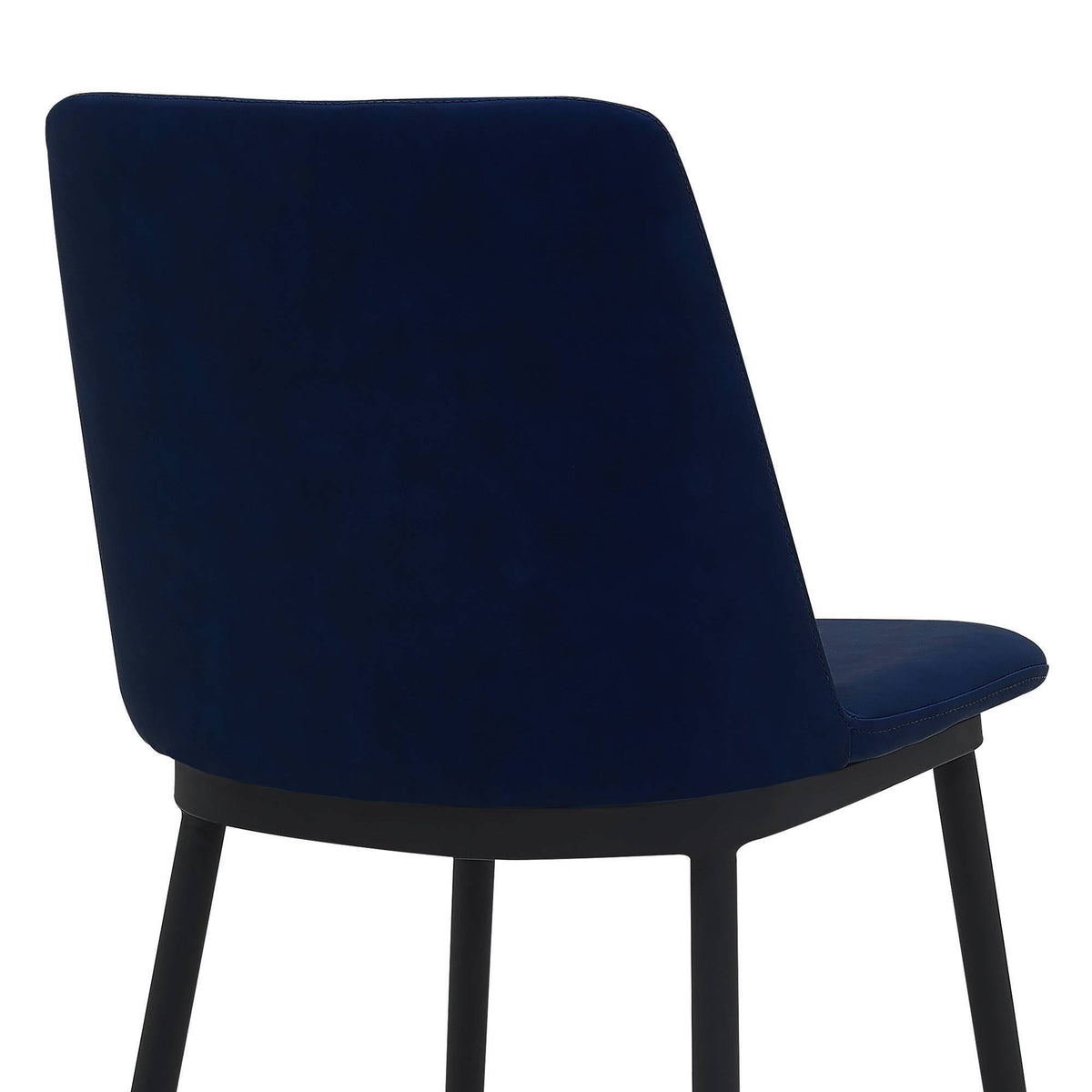 Blue Faux Leather Metal Counter Height Bar Stool S4859