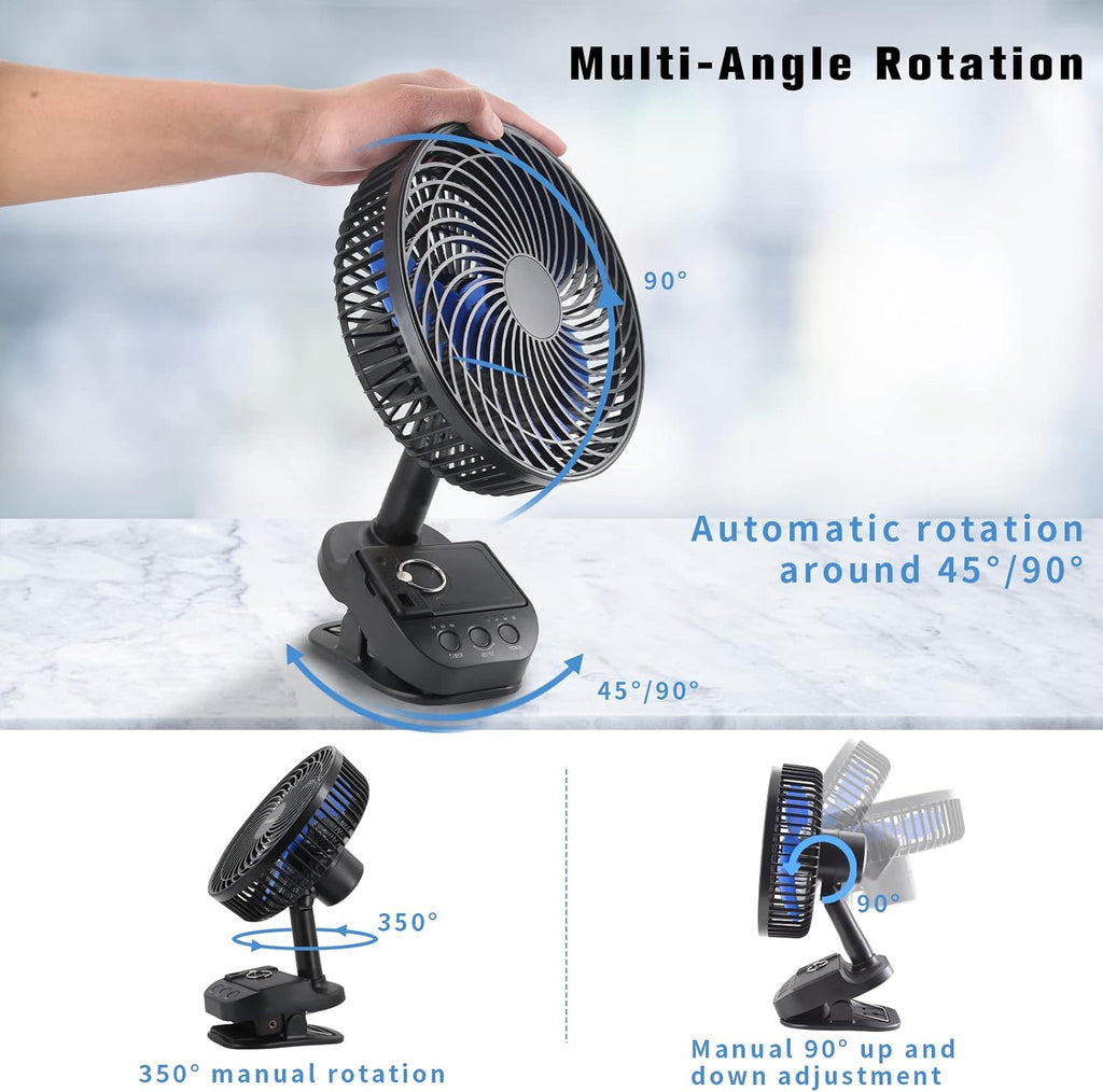Rechargeable 8" Clip Fan with Power Bank Function, Pack of 2 Y256248