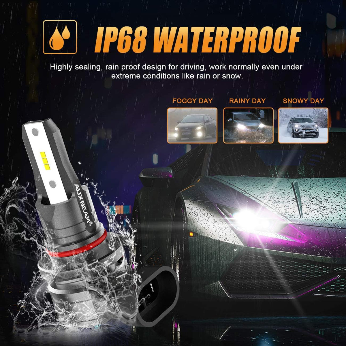 9005 H11 Combo LED Bulbs, 6500K Cool White, Pack of 4 V640