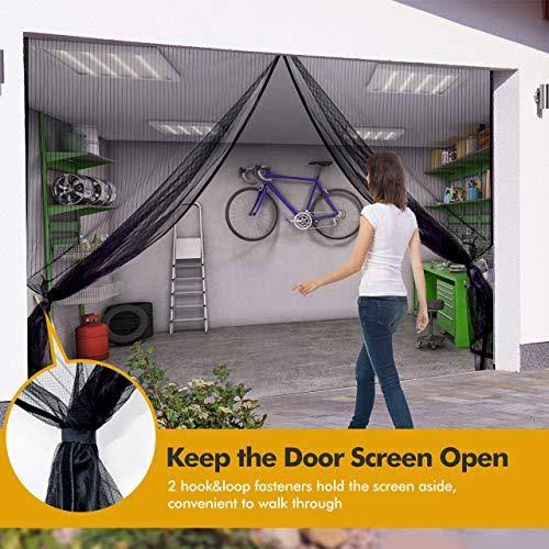 Magnetic Garage Door Screen 9x7ft with Heavy Duty Mesh Curtain I14766