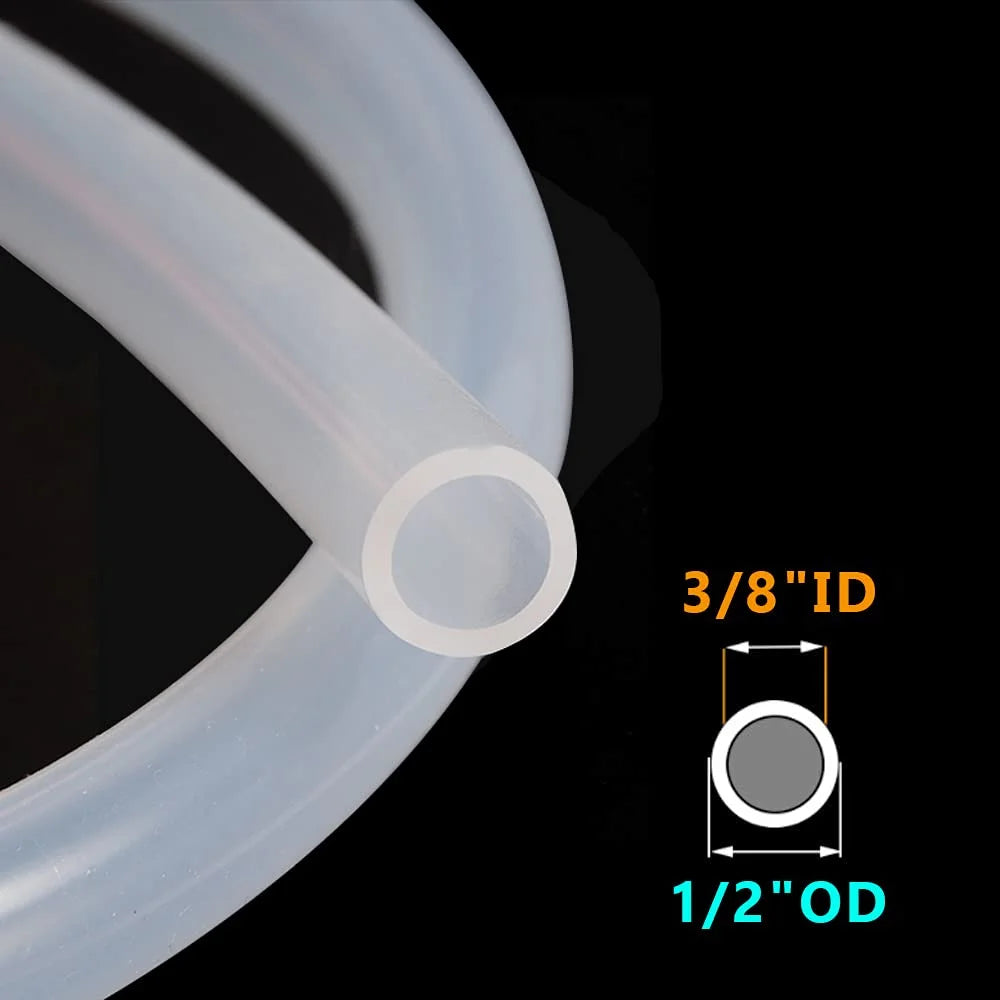 3/8" ID x 1/2" OD Silicone Tubing Food Grade Pure Silicon Tube, 9.84ft Length B7421