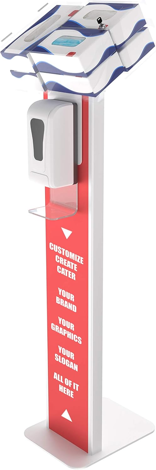Heavy-Duty Acrylic Hand Sanitizing Station with Contactless Dispenser N943
