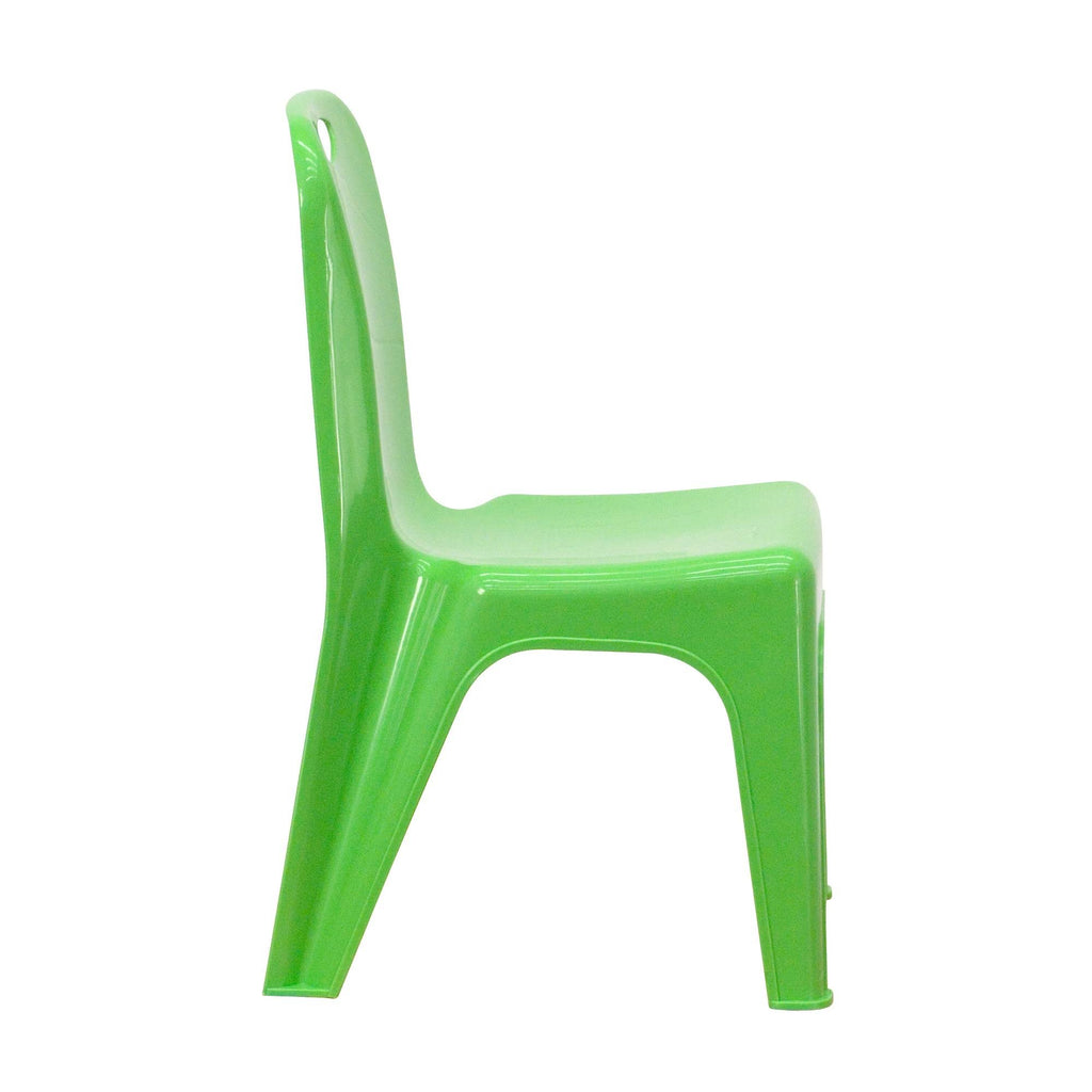 Green Plastic Stackable School Chair with Carrying Handle U591646