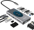USB C Hub 15-in-1 Docking Station with 4K HDMI, Ethernet, Wireless Charger, 100W PD, SD/TF Card Reader P3015