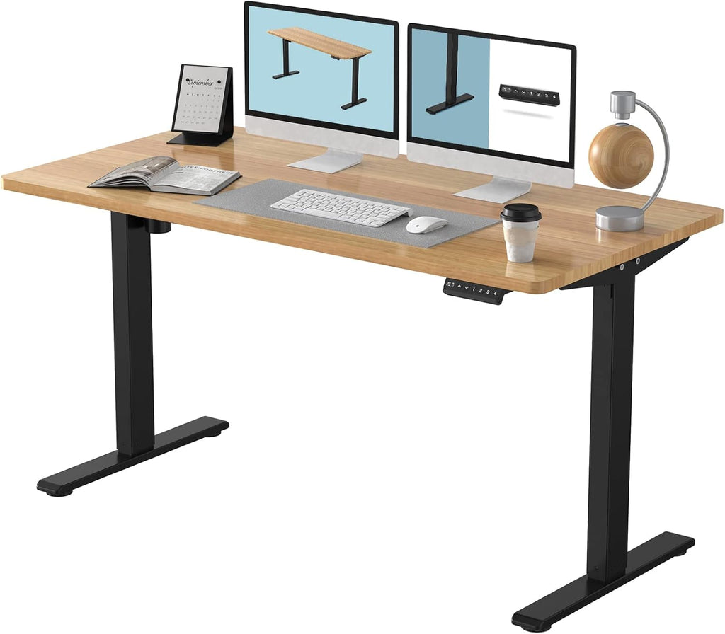 Electric Height Adjustable Desk 55 x 28 Inches White Top O48206