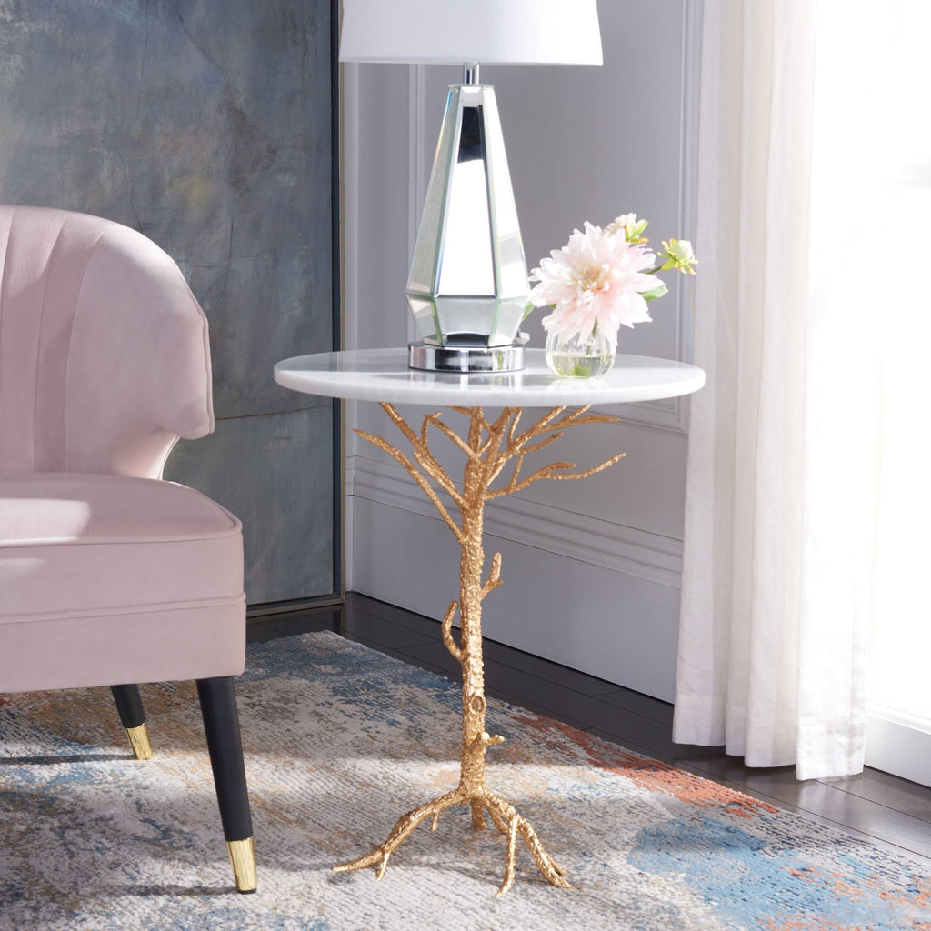 Gold White Accent Table M2148