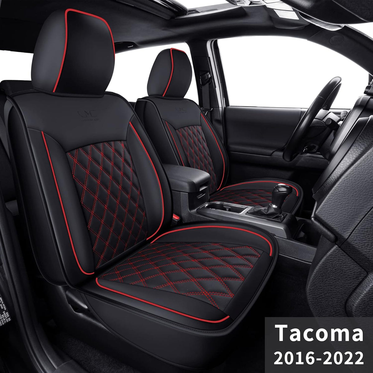 Black Rear Faux Leather Tacoma Seat Covers D443