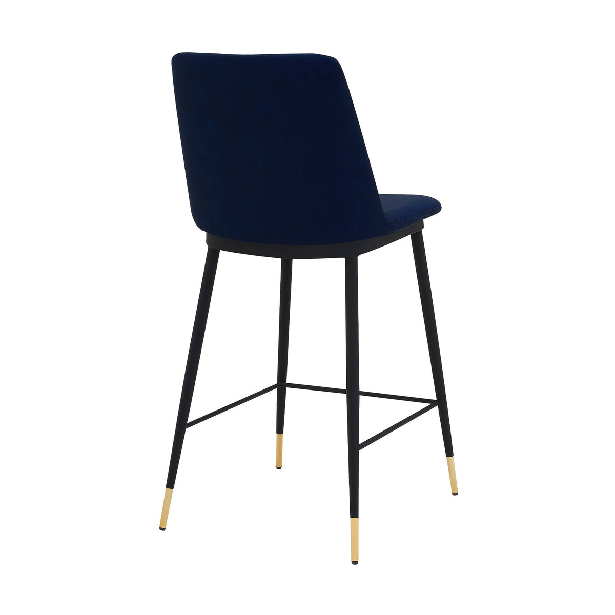 Blue Faux Leather Metal Counter Height Bar Stool S4859