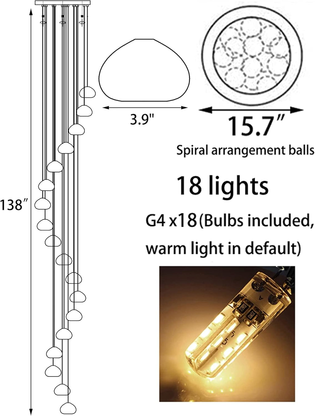 18 Lights Crystal Chandelier Pendant Light Fixture C22349