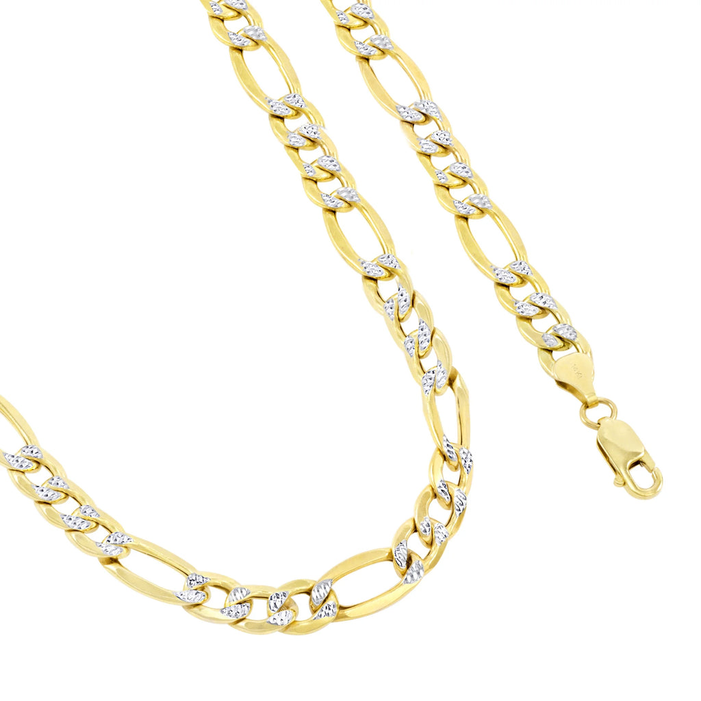 14k Yellow Gold Solid 8.5mm Figaro Chain Necklace 20" - 30" B3177
