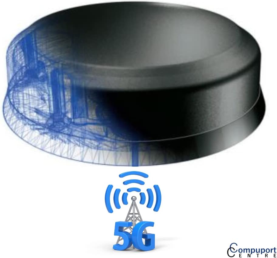 4G LTE Omni Puck Antenna with 3' Dual Diversity SMA Male Connector Cables, Pack of 2 T993