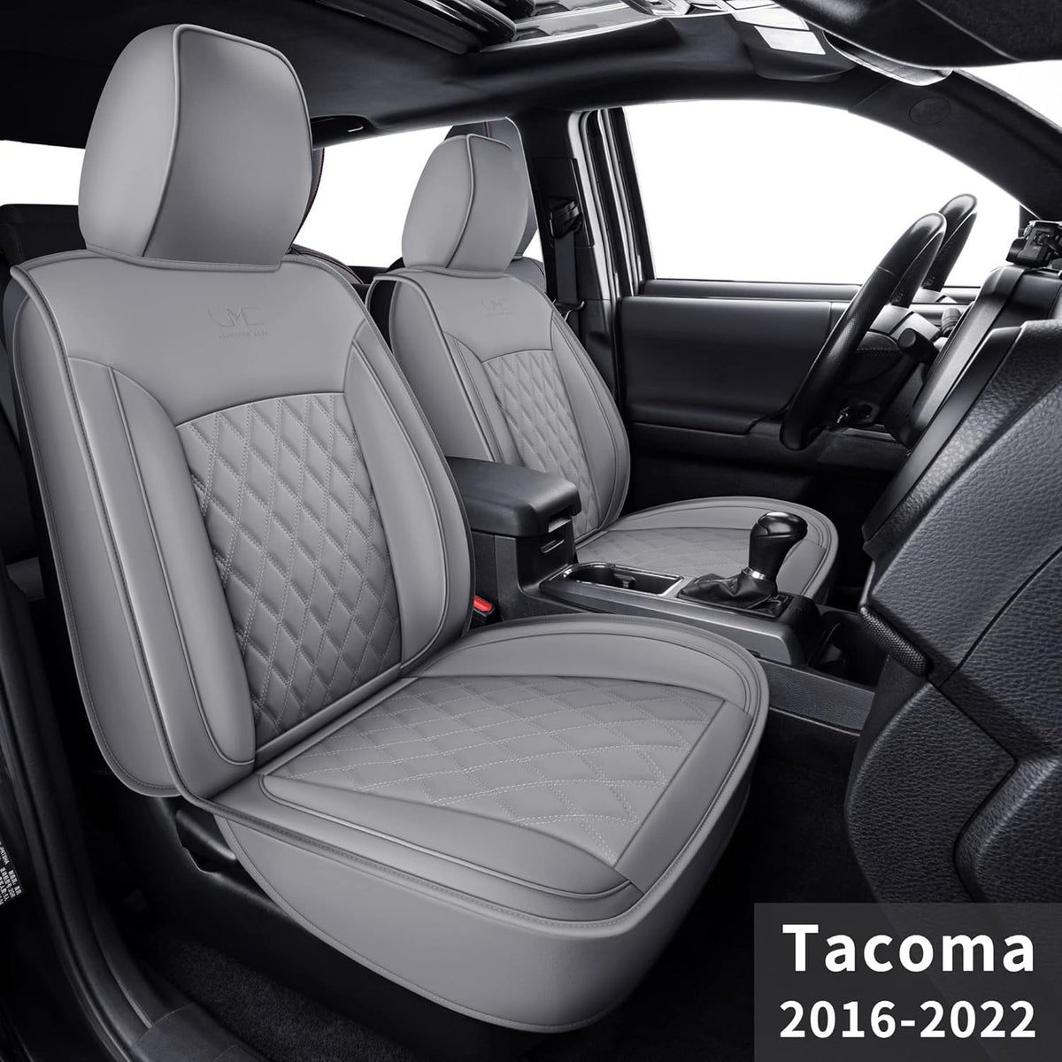 Black Rear Faux Leather Tacoma Seat Covers D443