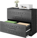 Gray Oak 2 Drawer Wood Lateral File Cabinet M1432