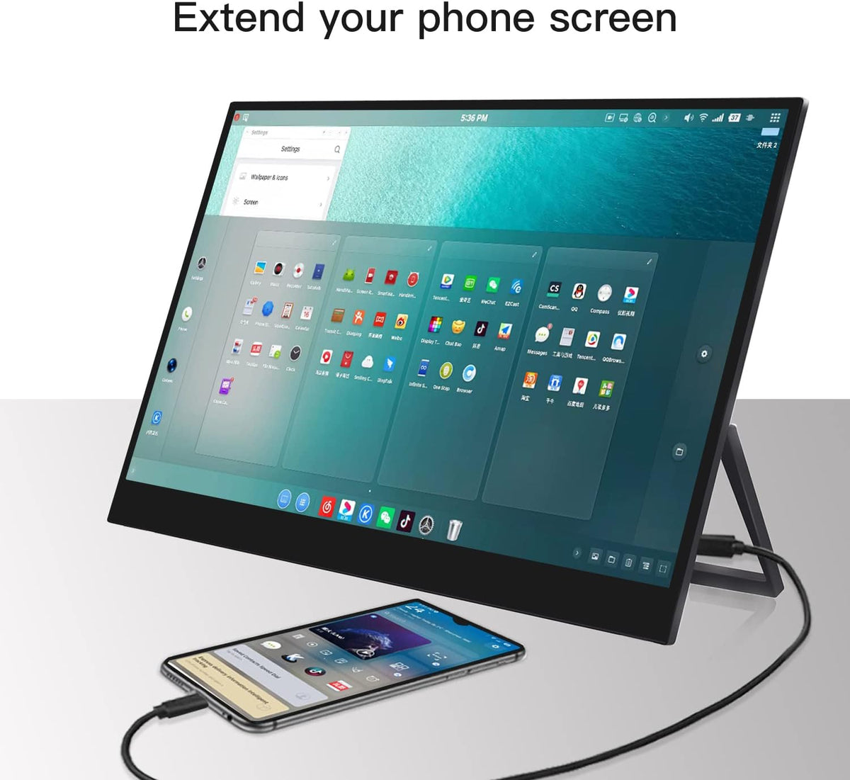 15.6" Portable Touchscreen Monitor with Kickstand 1080P Mini HDMI M788