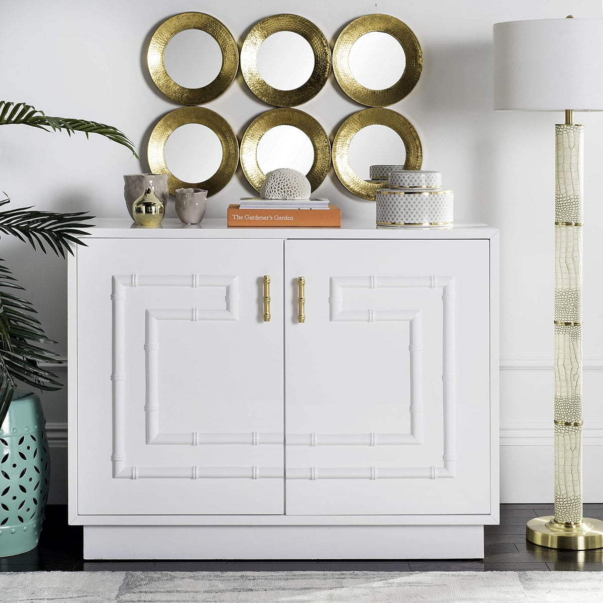 White Lacquer 2-Door Cabinet Y58495