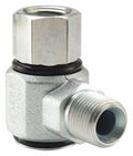 Hydraulic Swivel Fitting, 3/8-18, Female NPTF, Male NPTF, Carbon Steel P42725
