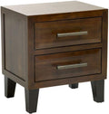 Natural Stained Acacia Wood Two Drawer Night Stand Z879