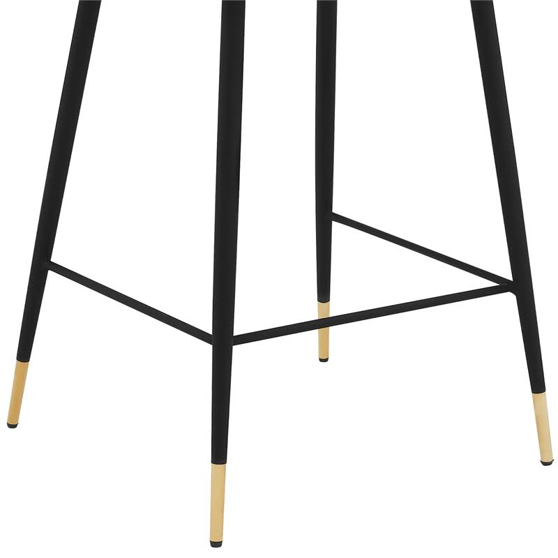 Blue Faux Leather Metal Counter Height Bar Stool S4859