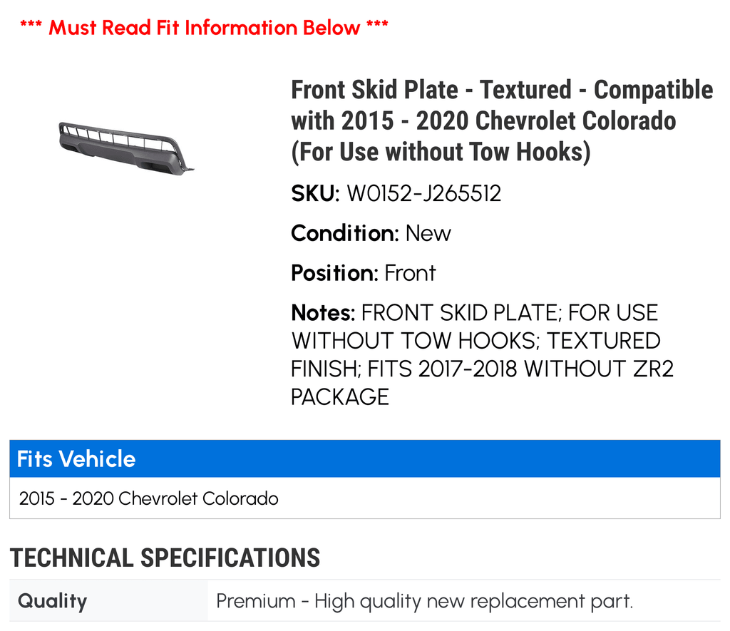 Front Skid Plate H90950