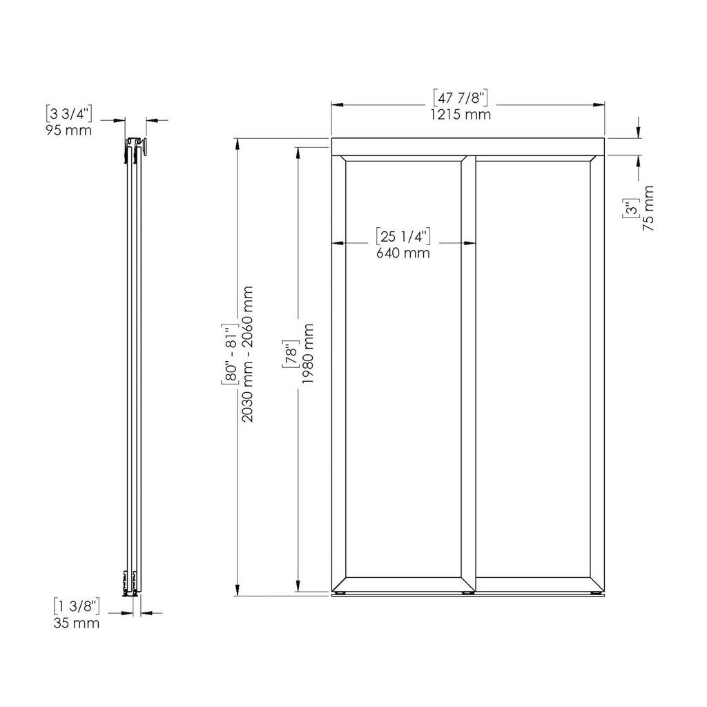Frosted Sliding Closet Door White 48x22x80.5x22 X6737