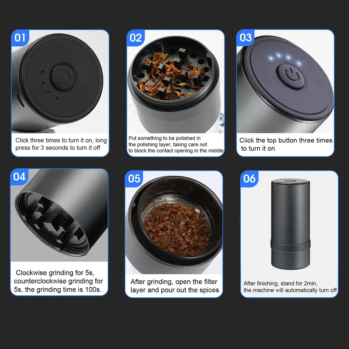 Aluminum Alloy Electric Herb Grinder T207788