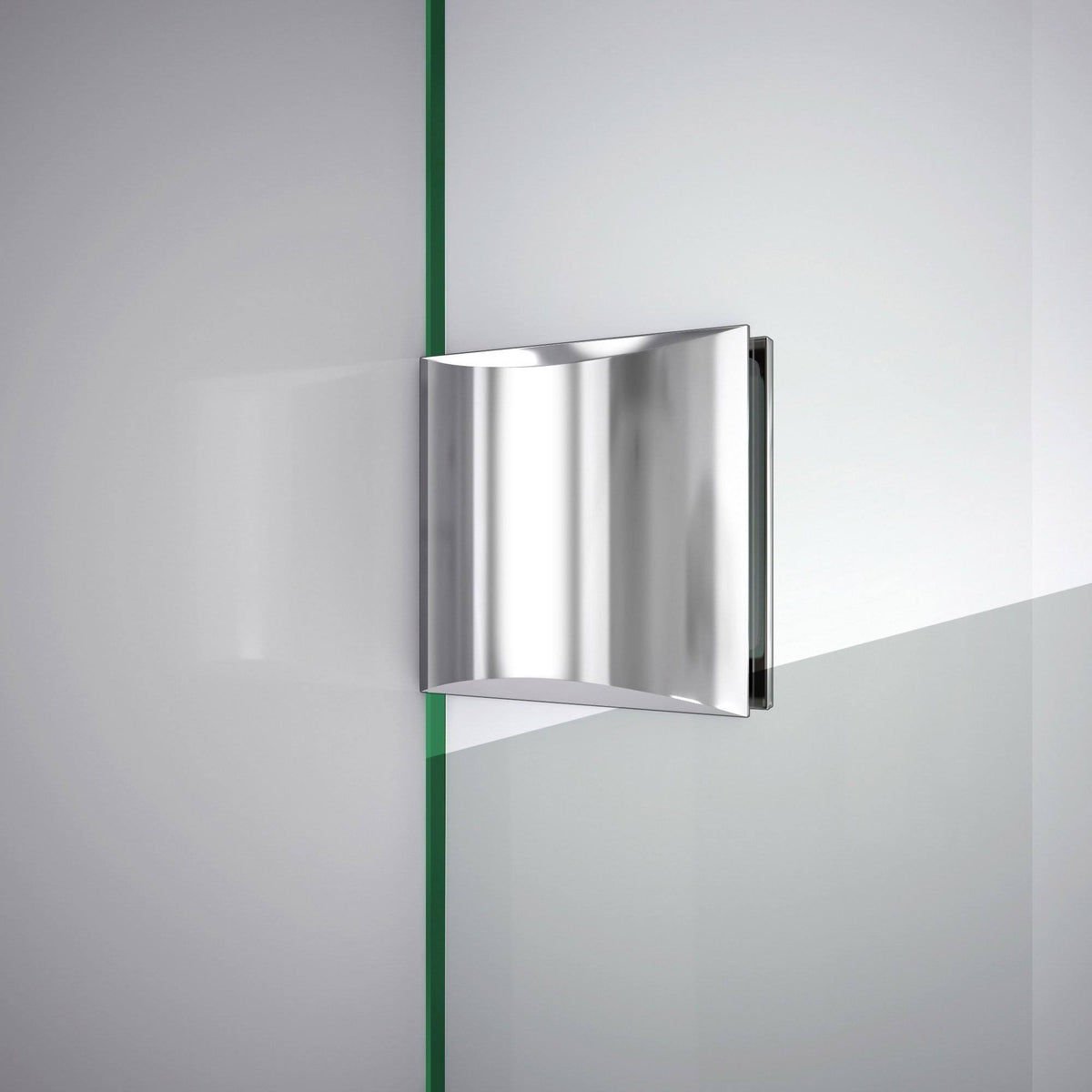 Frameless Hinged Brushed Nickel Shower Door J2004
