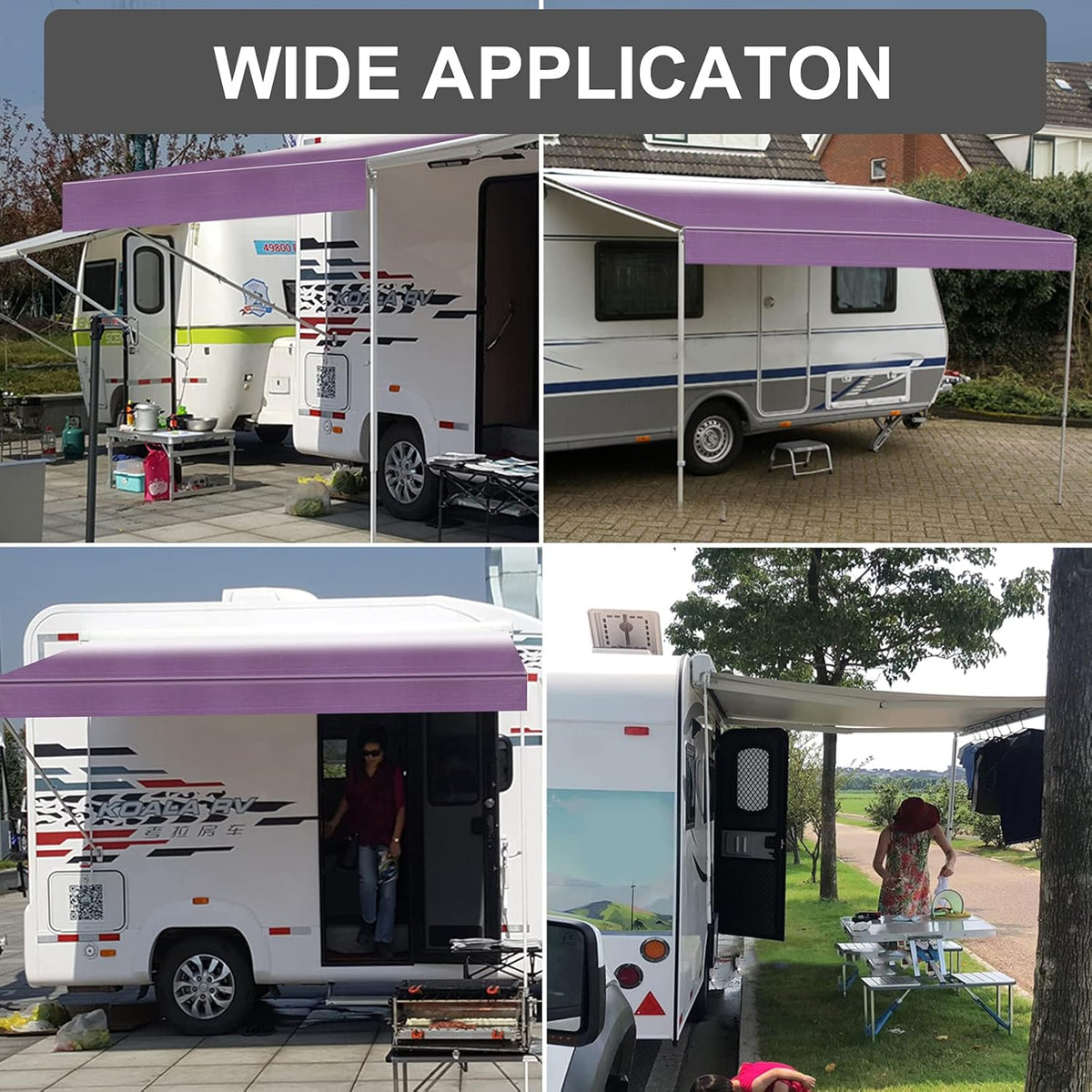 Waterproof Vinyl RV Awning Fabric Replacement Shade Screen - 15' P4620