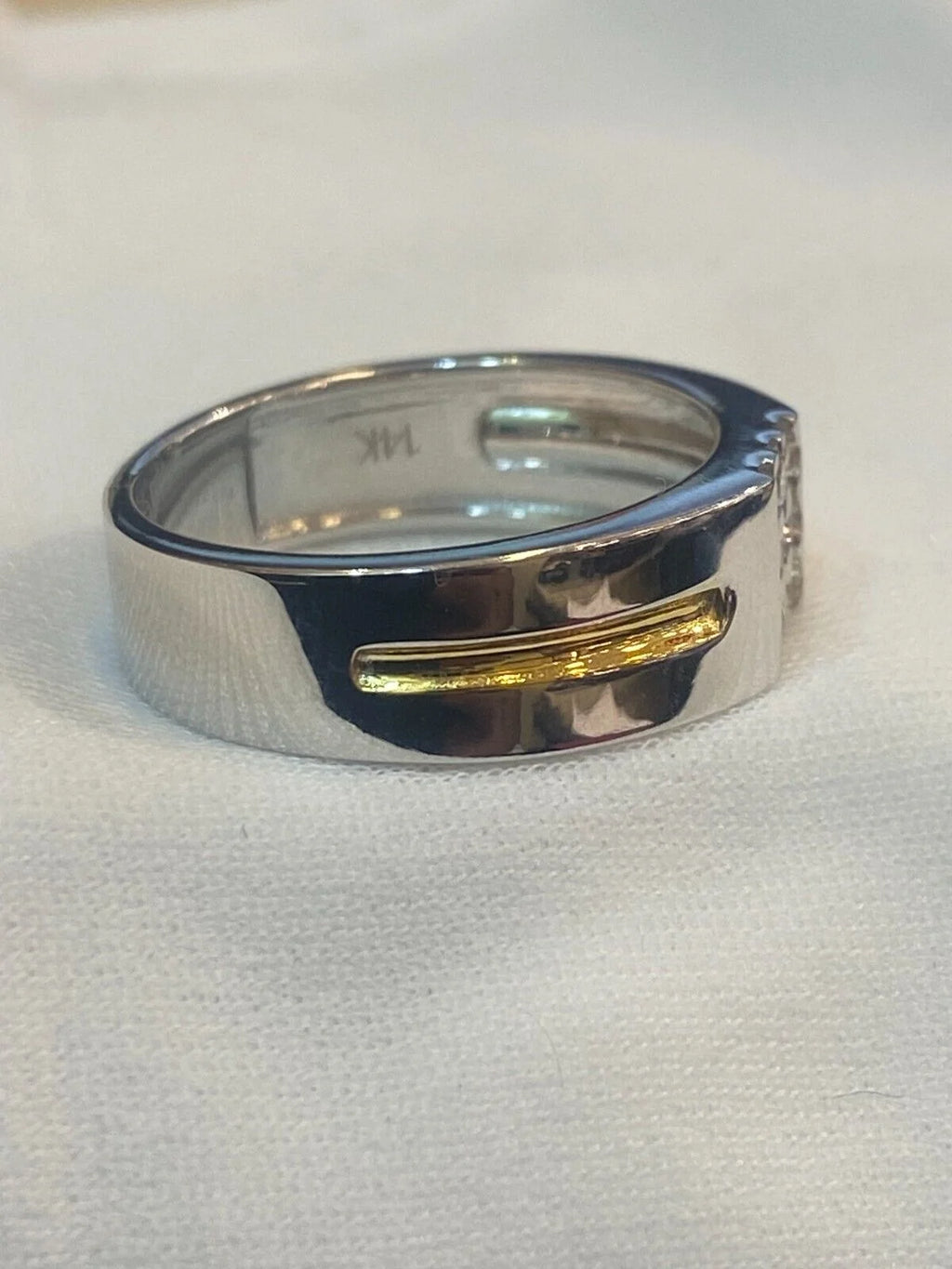 14K White Gold Diamond Wedding Band Ring H700