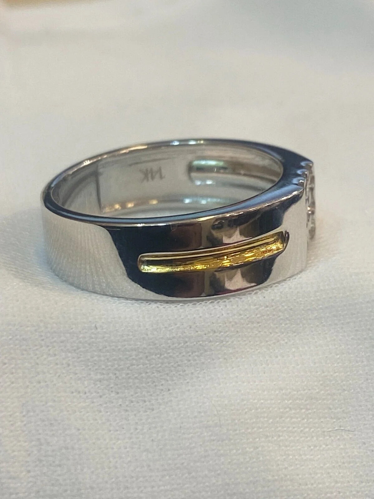 14K White Gold Diamond Wedding Band Ring H700
