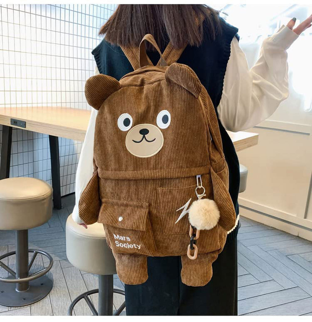 Corduroy Backpack Schoolbag W332752