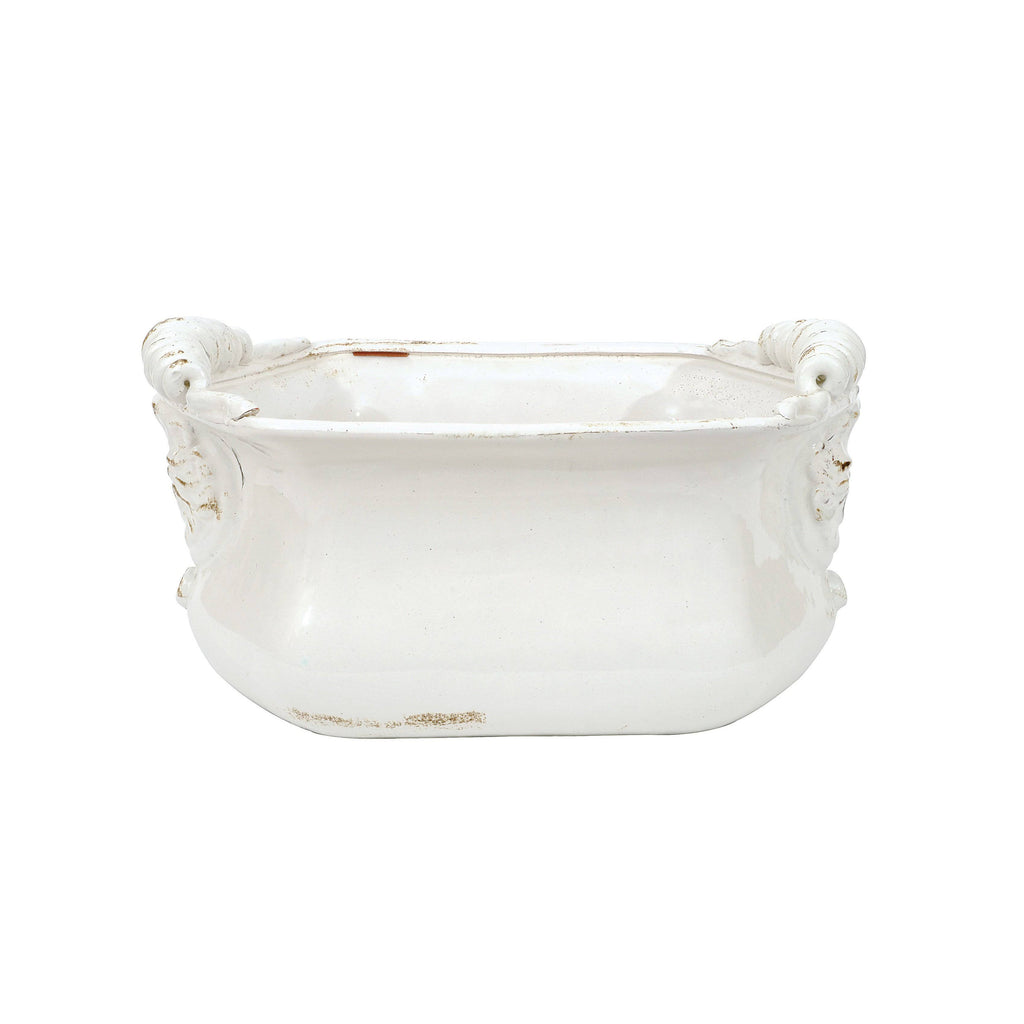 White Terra Cotta Cache Pot S578