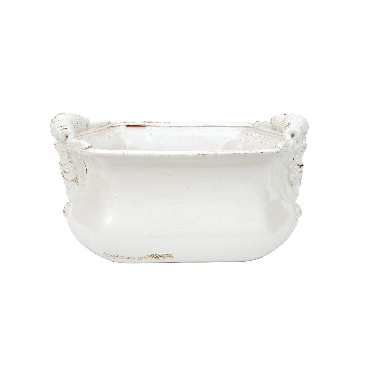 White Terra Cotta Cache Pot S578
