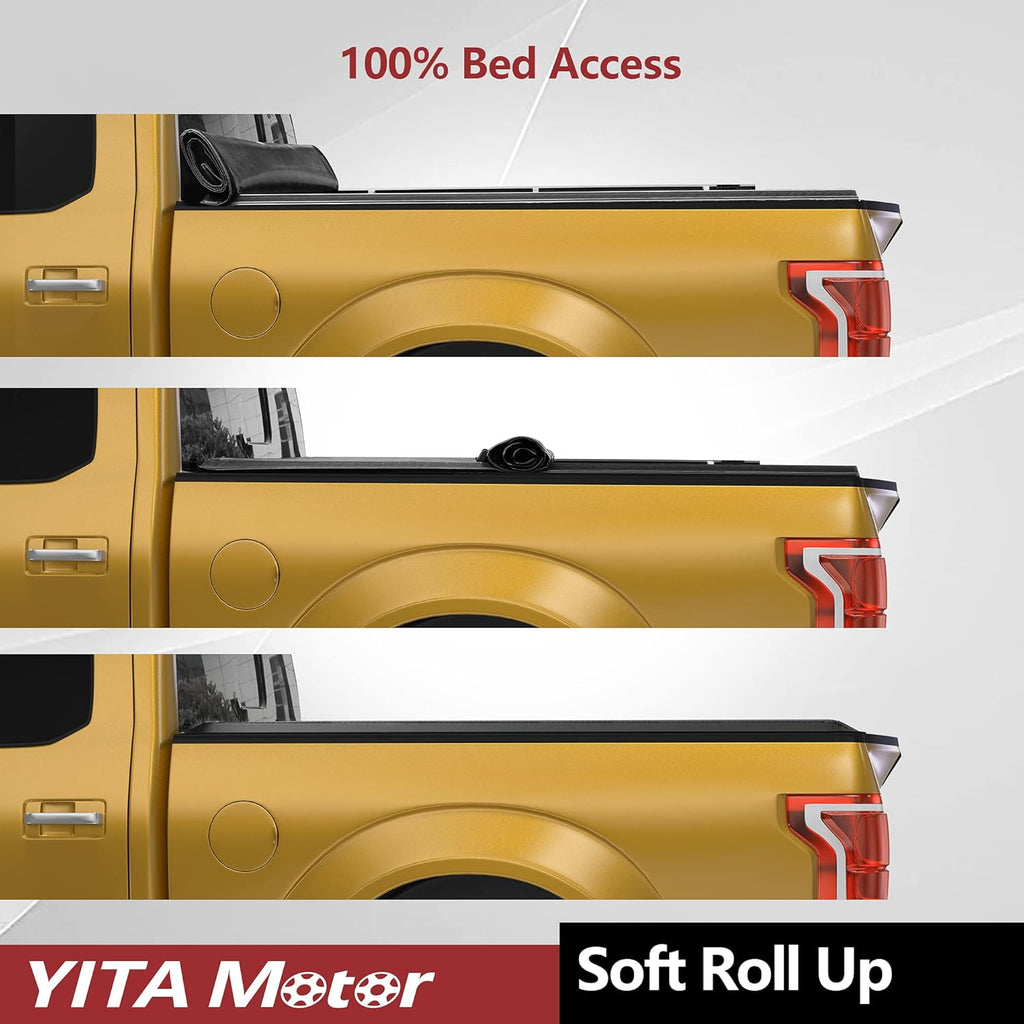 Soft Roll Up Truck Bed Tonneau Cover for 6.6 ft Bed O96222