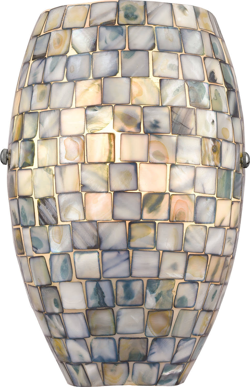 Satin Nickel 1-Light Sconce with Glass/Gray Capiz Shells R16386